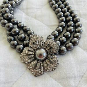 Ann Taylor Collar Metallic Beaded Necklace